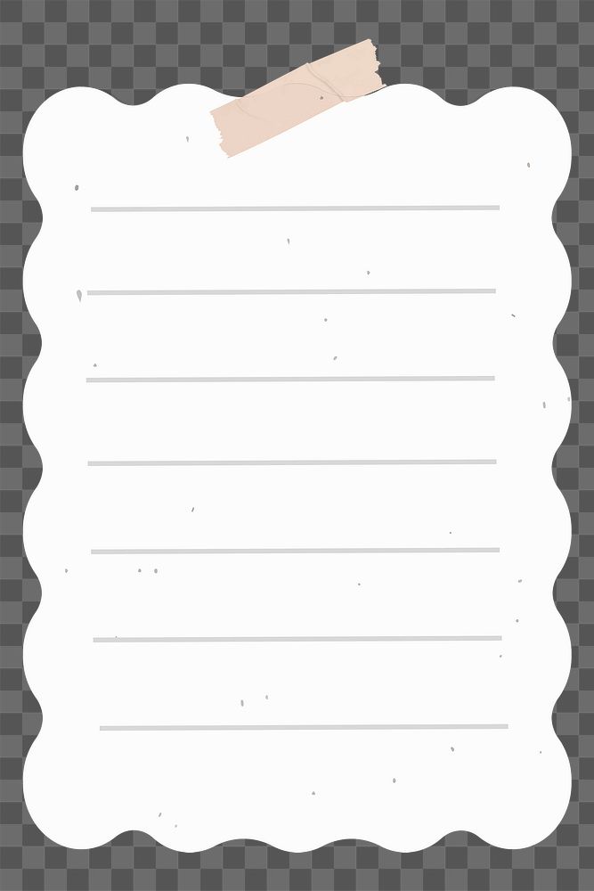 Digital note png element lined paper note