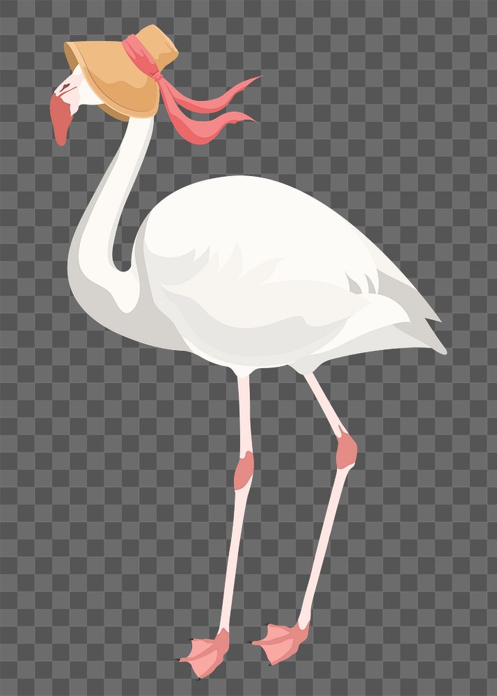 PNG flamingo lady sticker, feminine animal illustration, transparent background