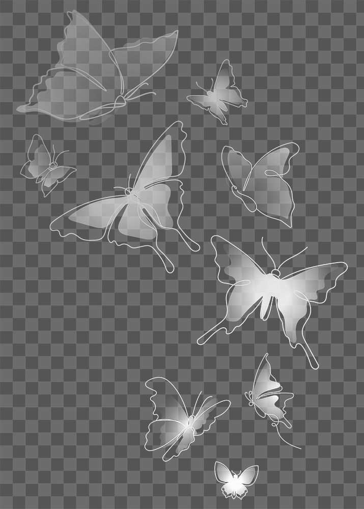 White butterflies png sticker, aesthetic  transparent background