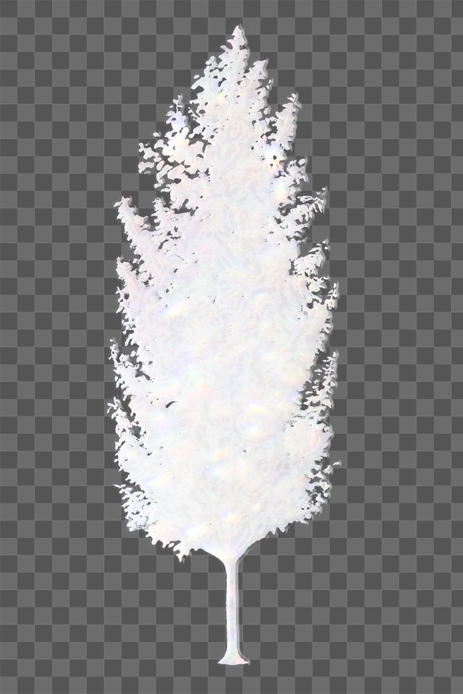 Silvery holographic pear tree design element