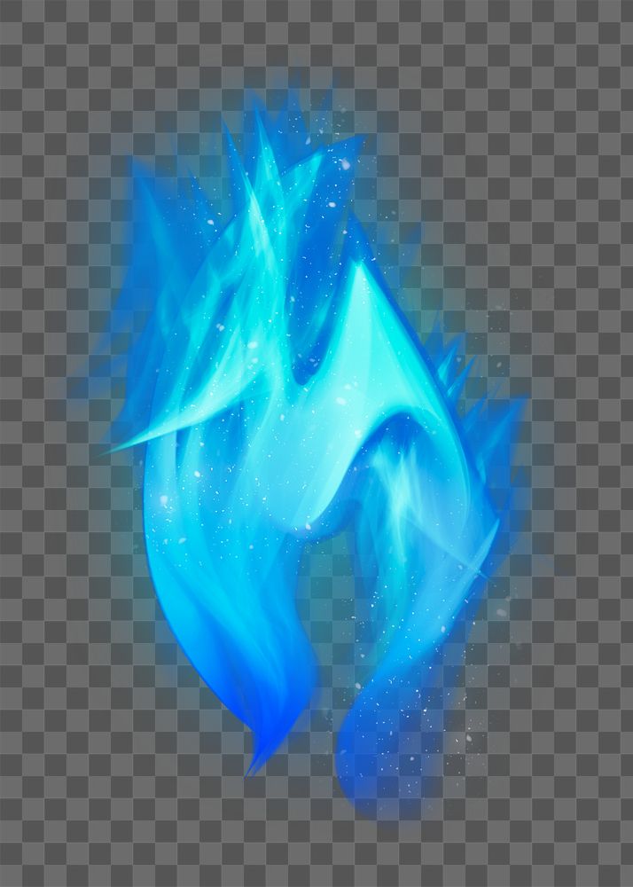 Png retro blue fire flame graphic