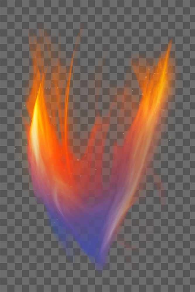 Png dramatic gradient fire flame graphic element