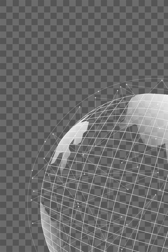 White globe digital grid png transparent technology corporate background