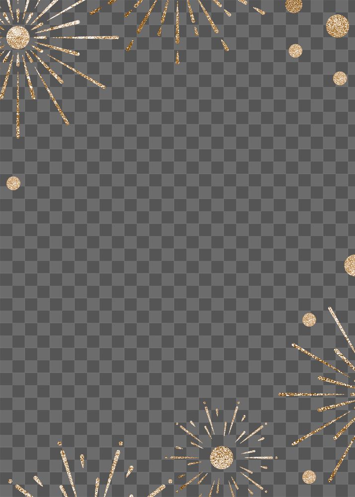 Glittery festive firework frame png transparent background