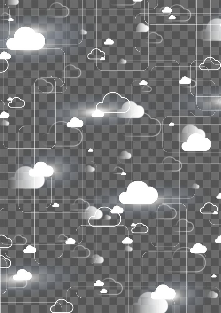 Cloud transparent pattern background png with digital technology