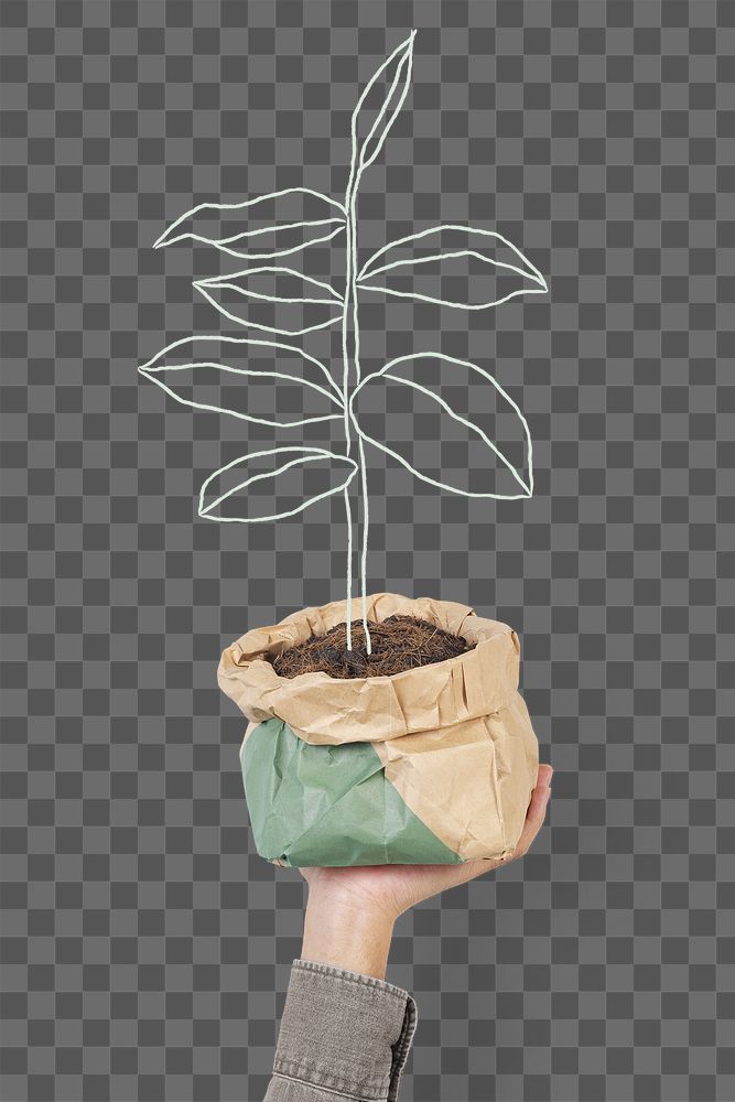 Sustainable plant png illustration remix