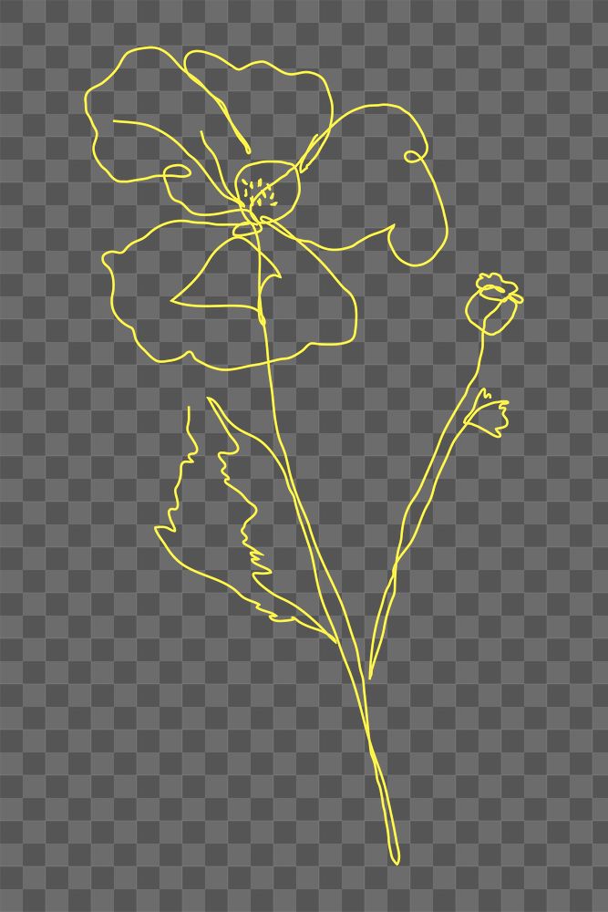 Flower png hand drawn clipart in yellow