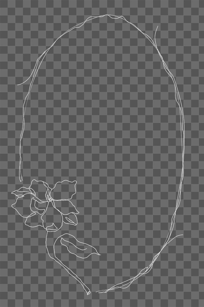 Png flower frame background transparent with round border design