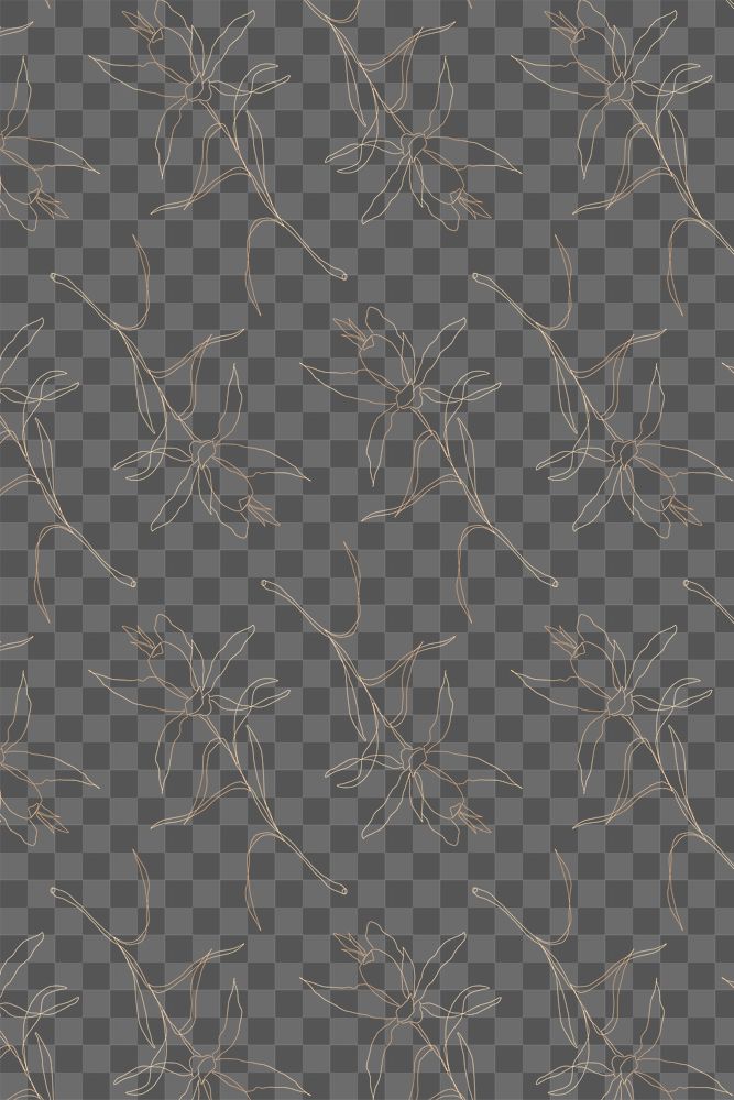 Png flower pattern background transparent single line art