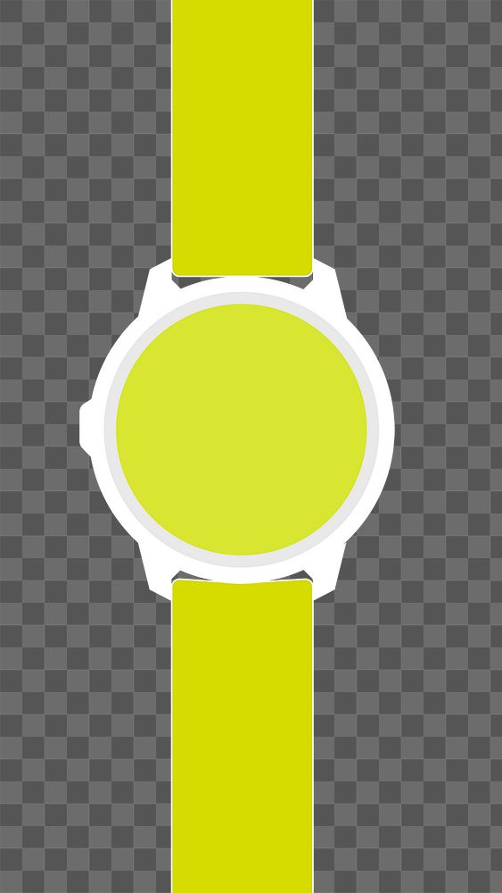 Green smartwatch png sticker, blank round screen, health tracker device illustration
