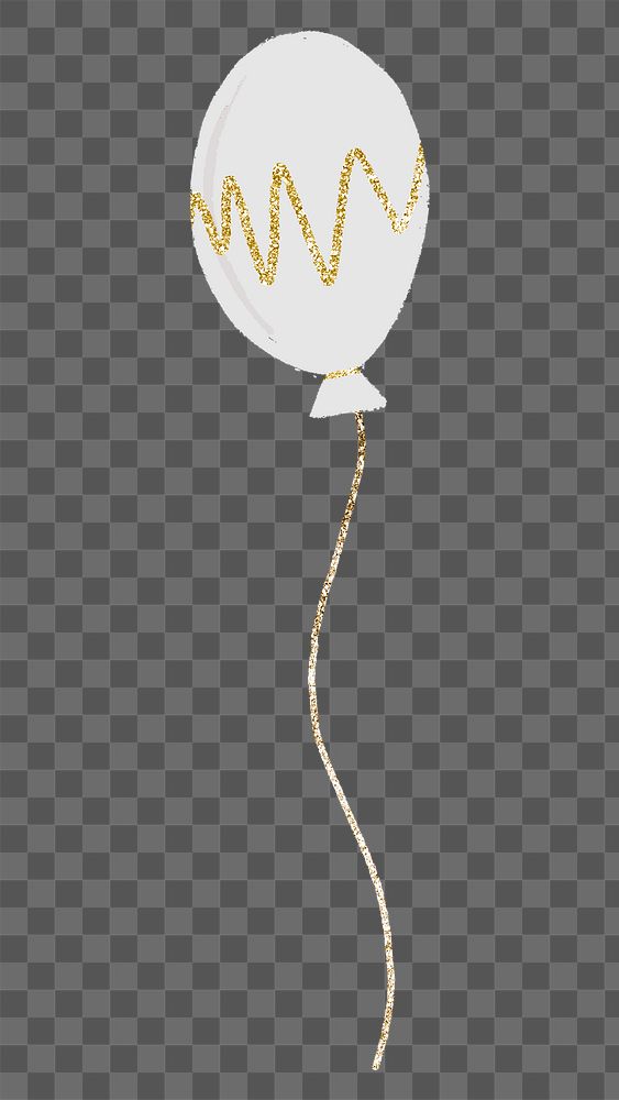 Party balloon PNG sticker, gold stripes element graphic
