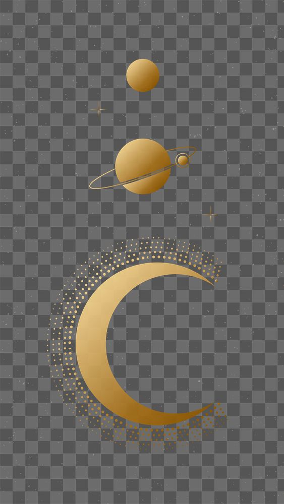 Celestial png background, gold aesthetic space illustration transparent design