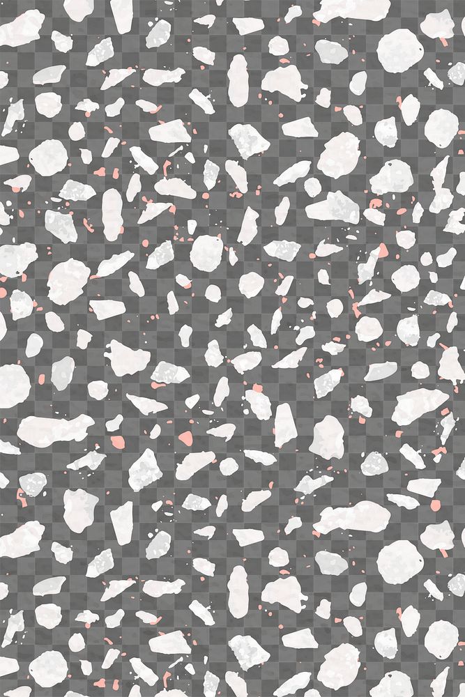 Terrazzo pattern png, aesthetic transparent background, abstract white design