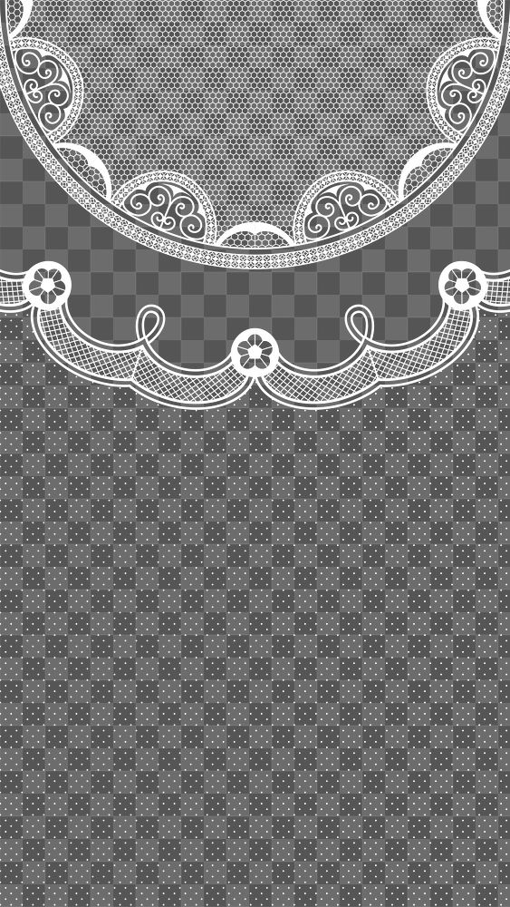 Lace doily png border, white classic circle on transparent background