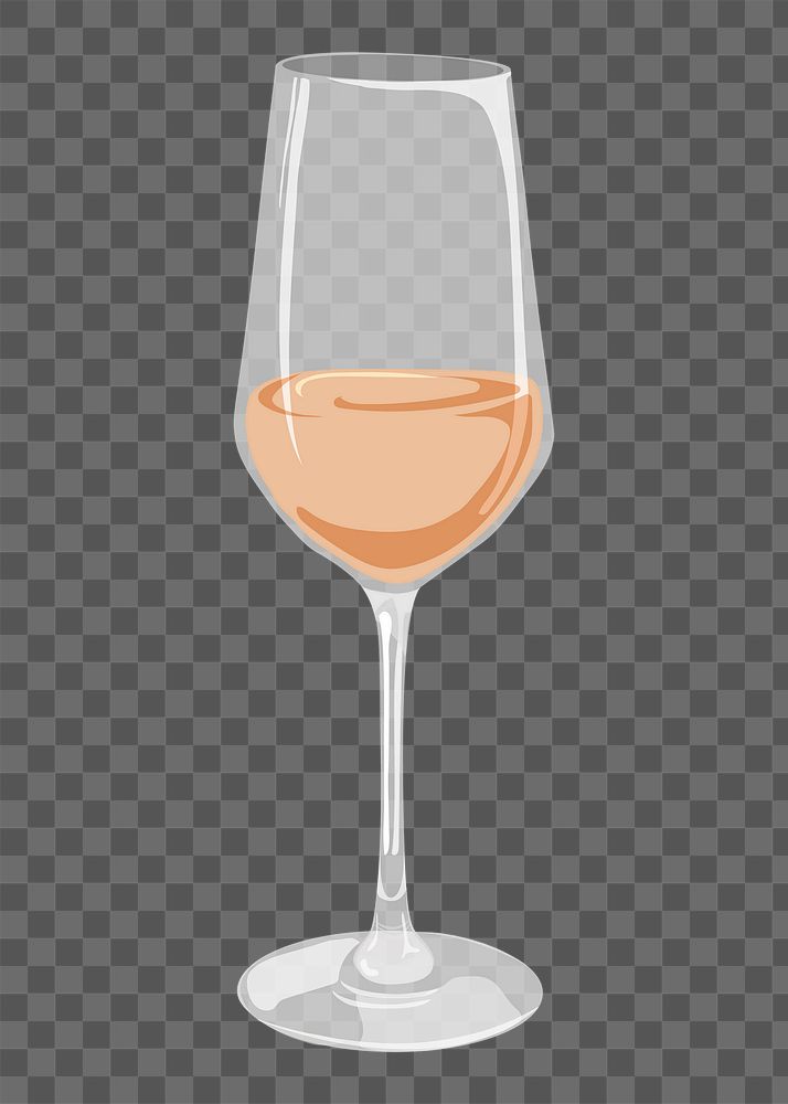White wine glass png sticker, drink illustration design