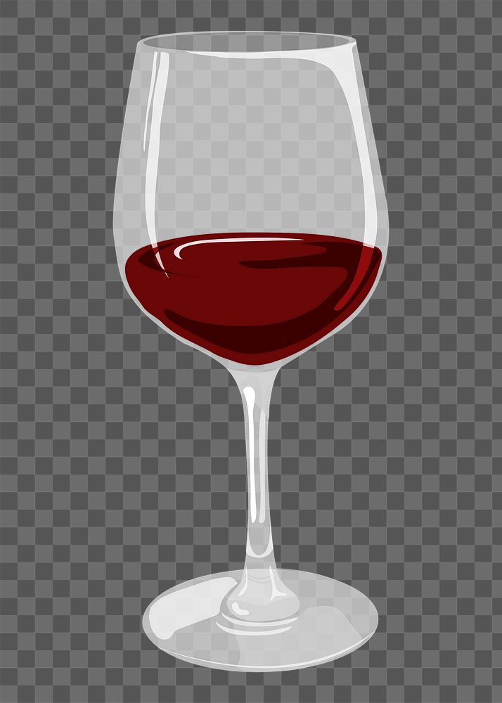 Red wine glass png sticker, drink illustration design