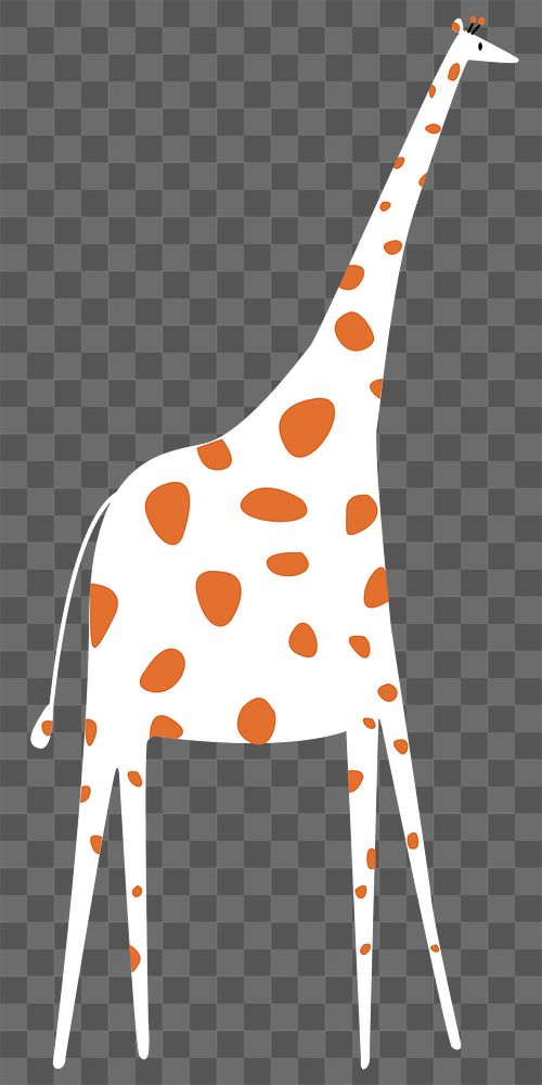 Png giraffe digital sticker transparent flat illustration