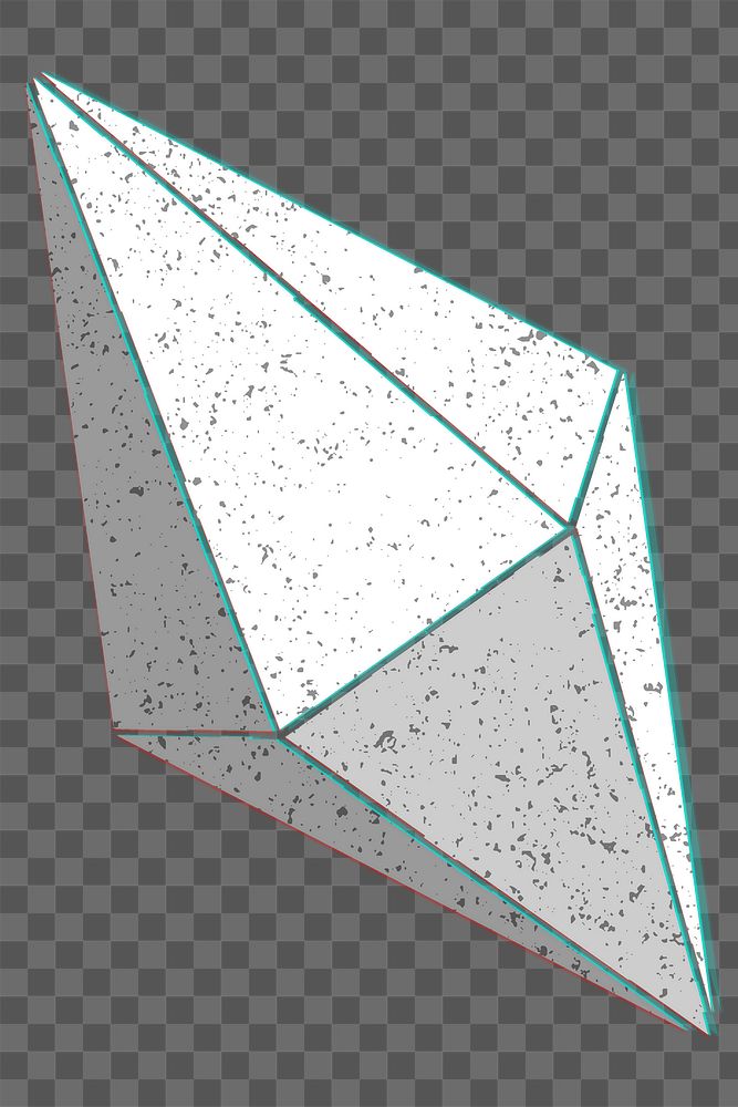 3D hexagonal bipyramid with glitch effect 