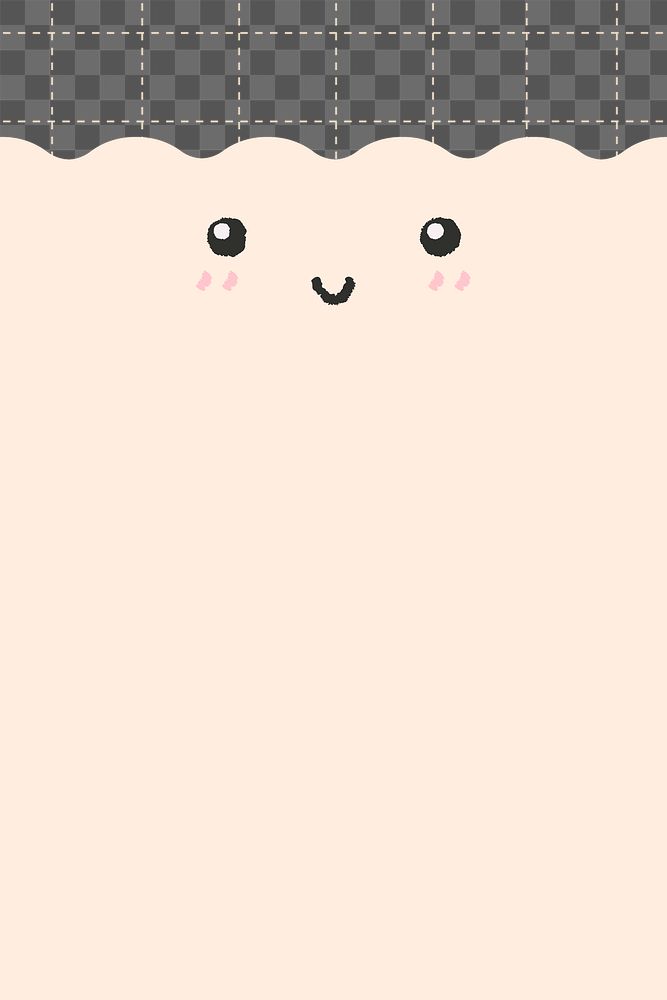 Background png smiling emoticon in cute doodle style