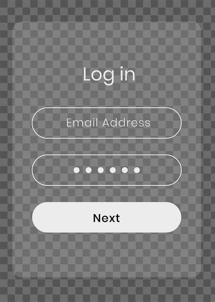 Png login screen interface for smartphone