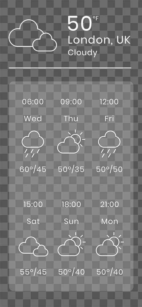 Png 7-day forecast background for phone screen
