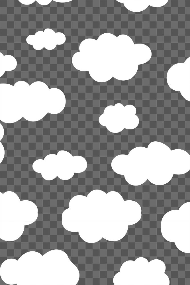 Background png with fluffy floating cloud pattern 