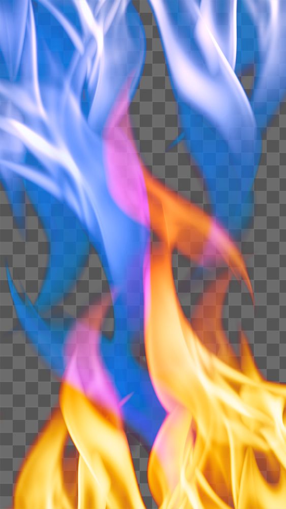 Fantasy flame png background, burning blue fire clipart