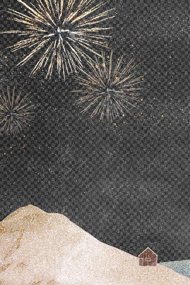 Fireworks png background, transparent New Year's Eve design