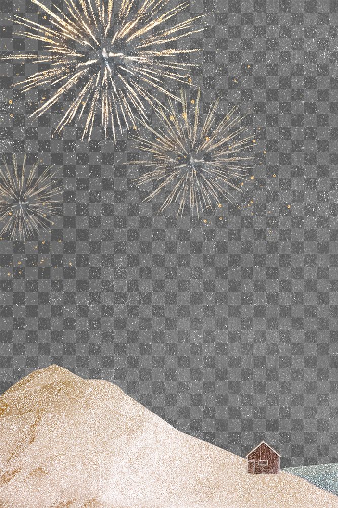 Fireworks png background, transparent New Year's Eve design