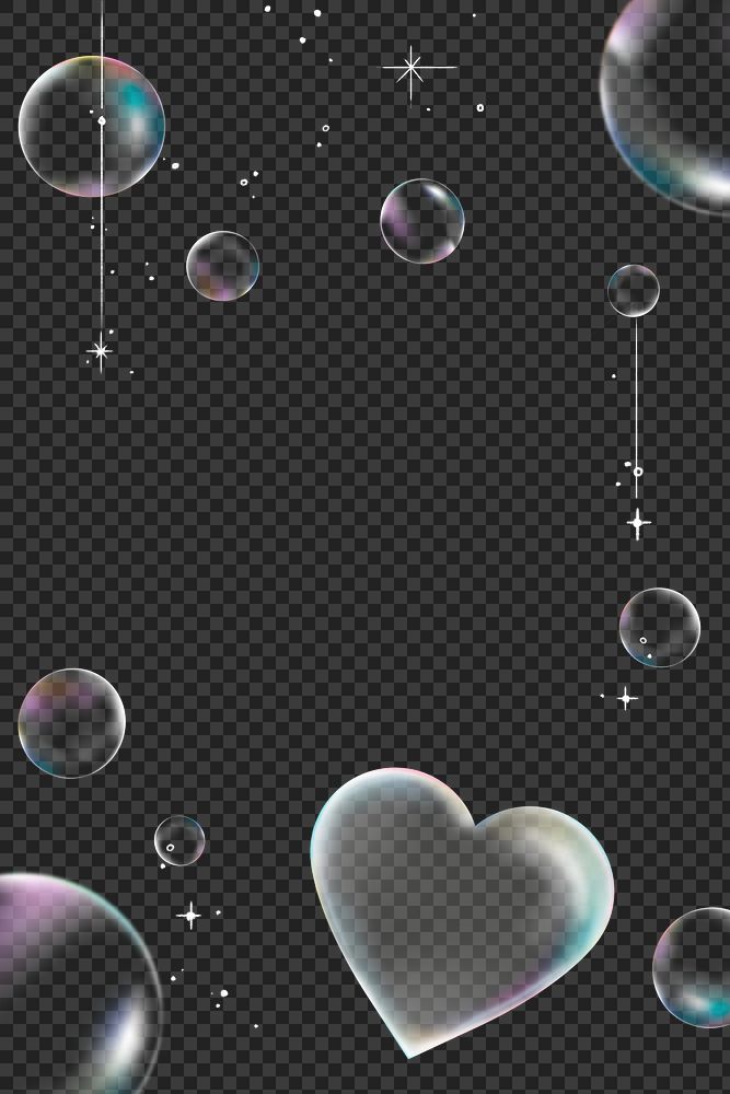 Soap bubble png frame, holographic design on transparent background 