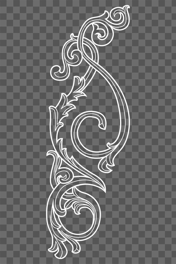 Acanthus png clipart, decorative floral design on transparent background