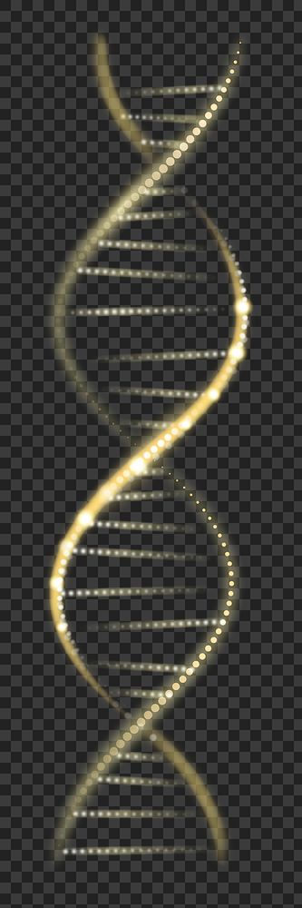 DNA genetic biotechnology science png gold neon graphic