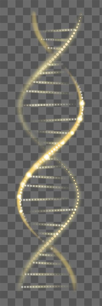 DNA genetic biotechnology science png gold neon graphic