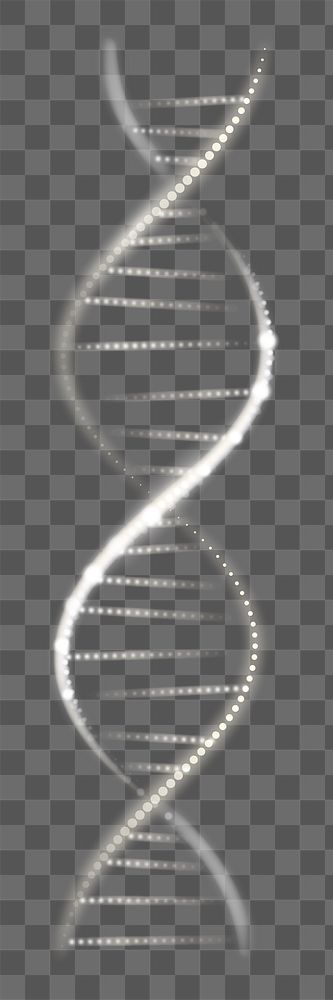 DNA genetic biotechnology science png white neon graphic