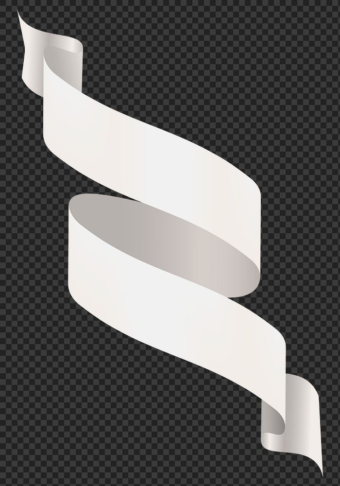 Ribbon PNG image, white decorative banner clipart