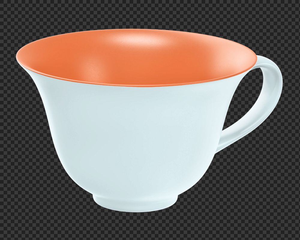 Tea cup mockup, blue product design