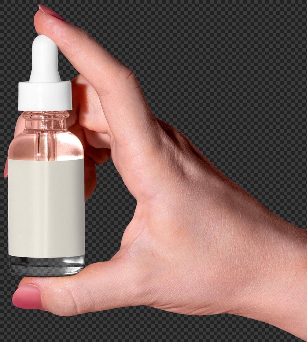 Skincare dropper bottle mockup element, beauty product packaging