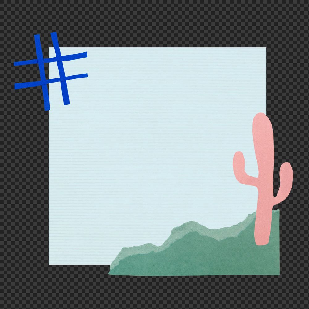 Square png paper note sticker on transparent background, editable design