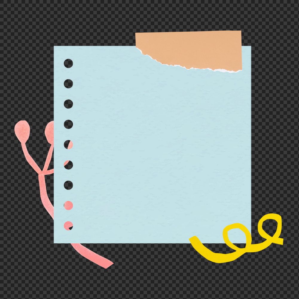Blue png paper note sticker on transparent background, editable design