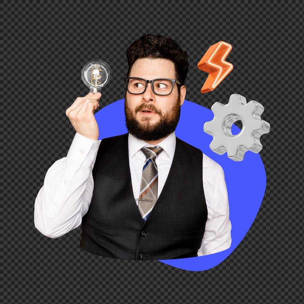 Png business ideas 3D remix, transparent background, editable design