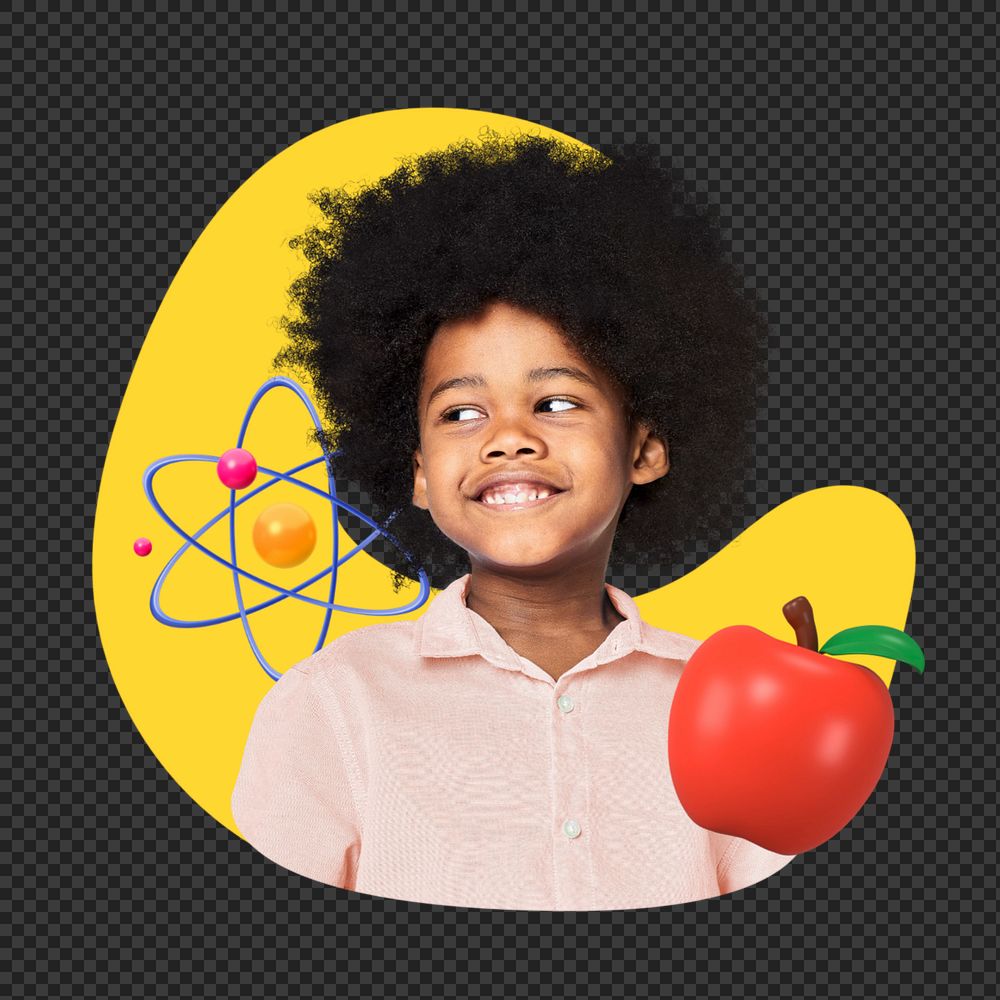 Png boy, school 3D remix, transparent background, editable design