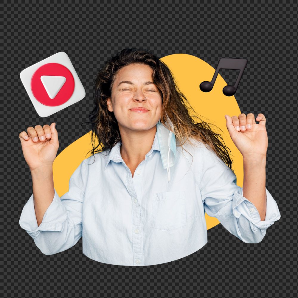 Dancing woman png, creative entertainment  editable remix