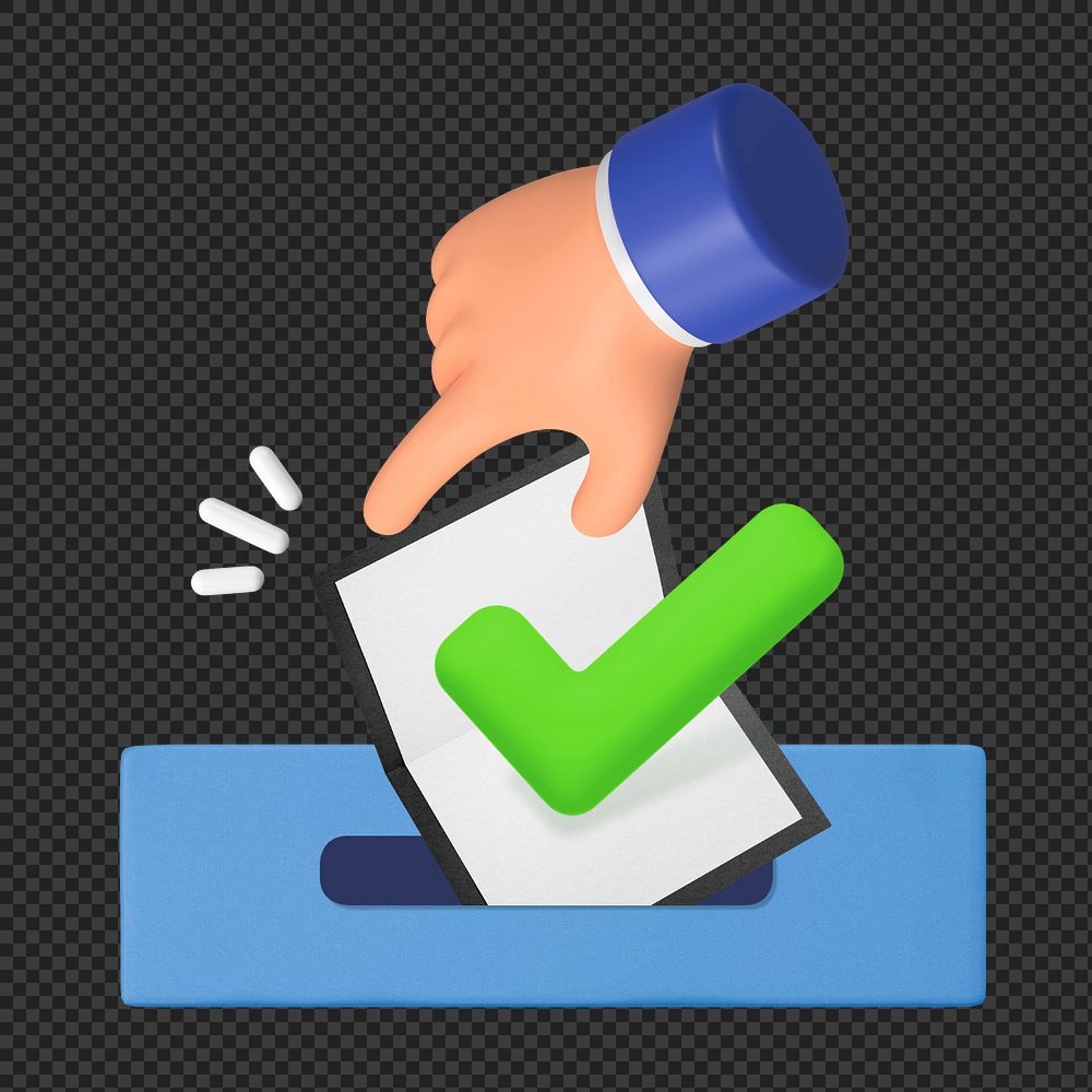3D Election voting box, element editable illustration