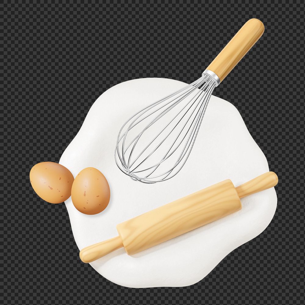 3D baking tool background, hobby editable illustration