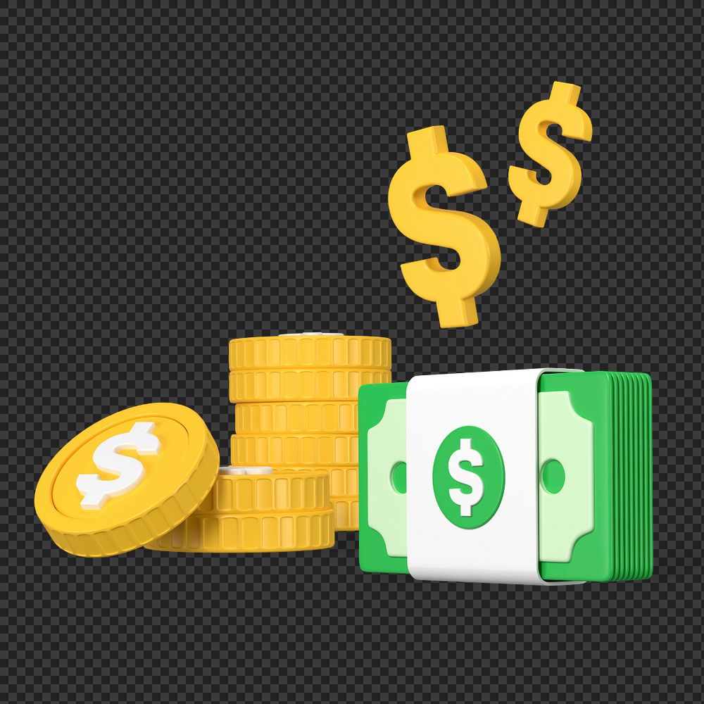 3D stacks of money, element editable illustration