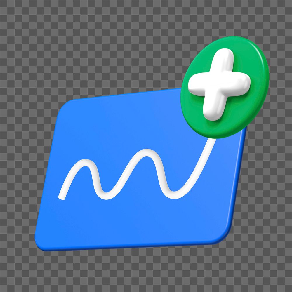 Add graph icon 3D illustration, editable element group