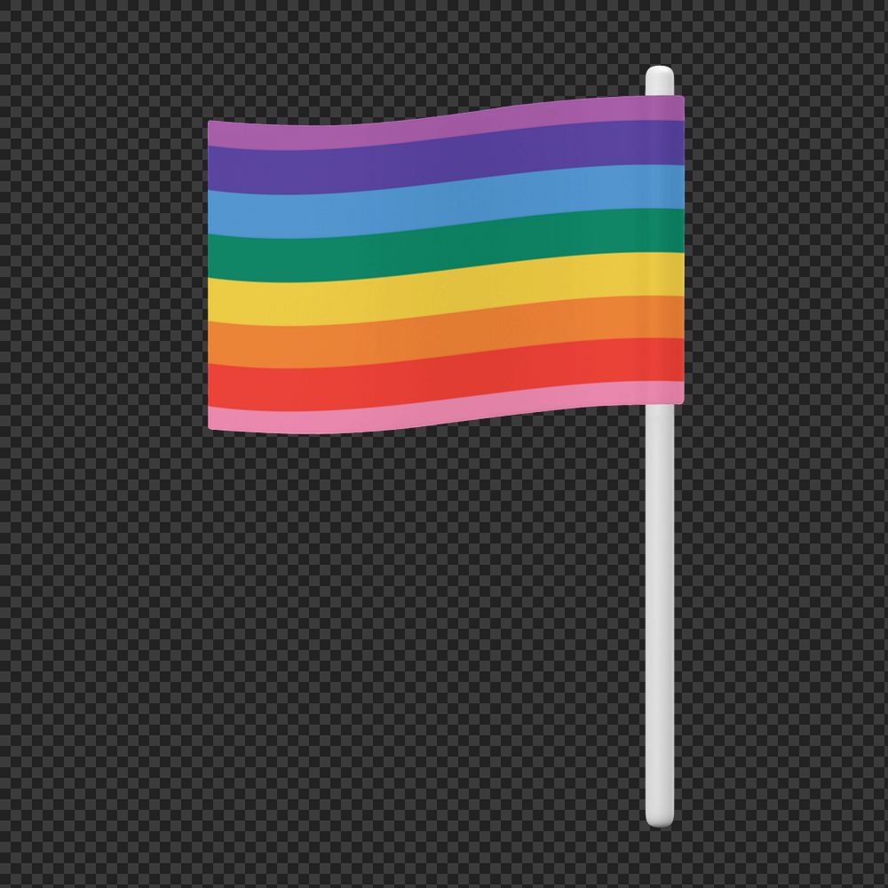 LGBT flag mockup, 3D rendered editable design