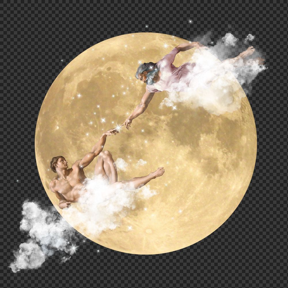 Creation of Adam sticker, mixed media editable design. Remixed by rawpixel.