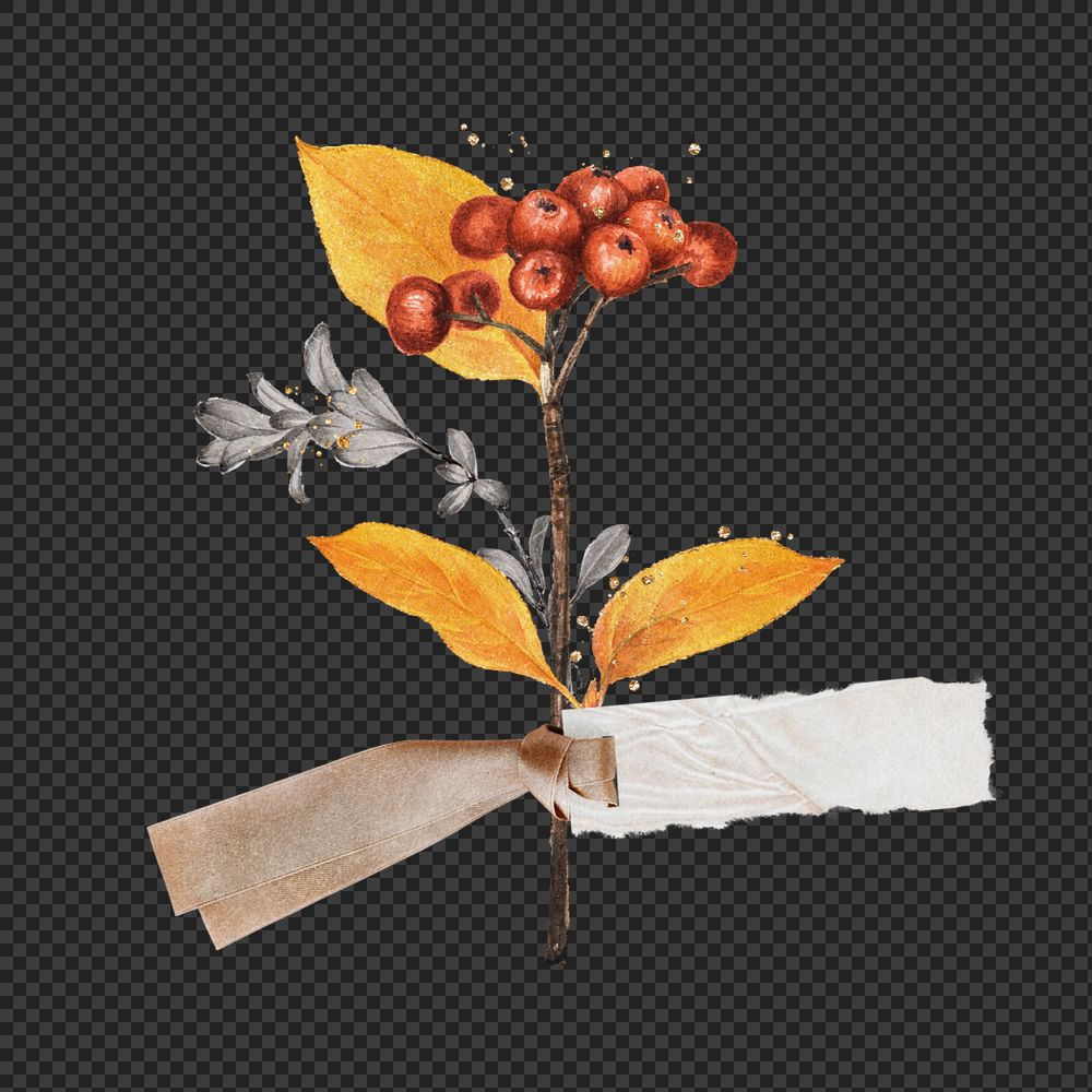 Autumn branch element, editable design