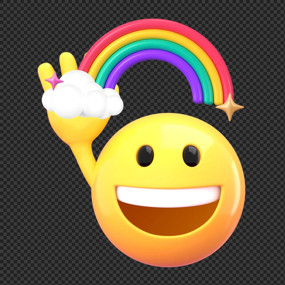 Pride emoji sticker, 3D emoticon editable design